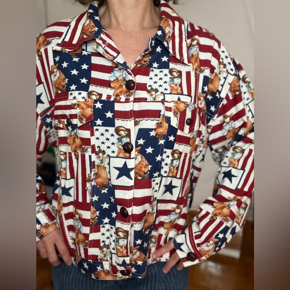 Vintage 90s American cowboys and cowgirls lightweight jacket. Size medium